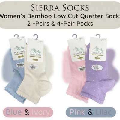 Women's Bamboo Socks - Low Cut Quarter Scalloped Edge Pastel Colors Profile Picture