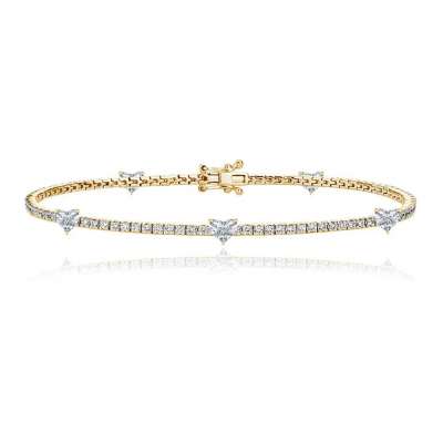Five Diamond Heart Tennis Bracelet Profile Picture