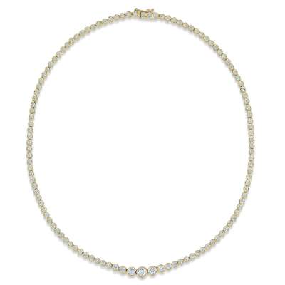 Diamond Tennis Necklace in 18K Yellow Gold Profile Picture