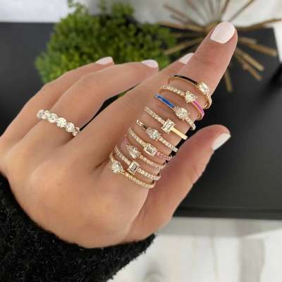 Solitaire Diamond Pave Ring Profile Picture