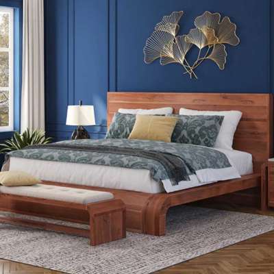 Stockton Solid Wood Curved Platform Bed Profile Picture